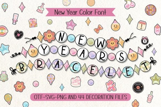 New Years Bracelet Font
